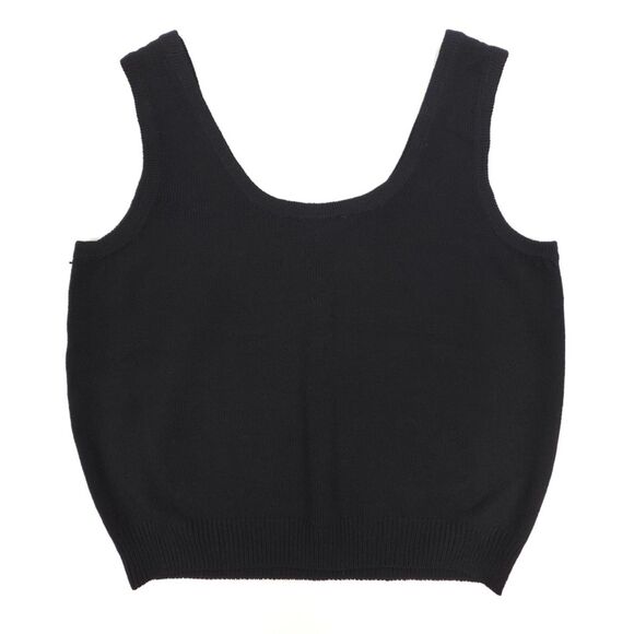 NWT St John Santana Knit Wool Basic Sweater Tank Top Black Minimal Quiet Luxury - Picture 5 of 7